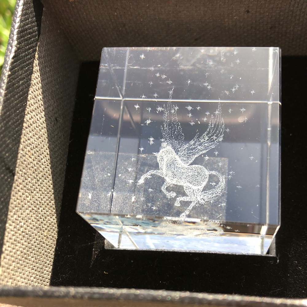 Crystal Cube Pegasus and Stars.